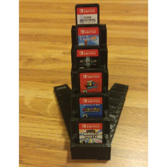 Nintendo Switch Tiered Trophy Game Display Layered Stack Holds 6 Game Cartridge - Picture 1 of 4